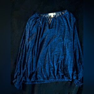 Michael Kors blue and black cheetah print blouse